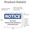 Signmission No Food Drinks With Approved Container Only, 14 in W x Rectangle, Vinyl Decal OS-2PACK-NS-D-1014-L-14563 - alternate 5